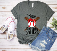 Baseball Mom, Softball Mom Shirt,  Busy Raising BALLERS, Mom of Ballers