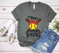 Baseball Mom, Softball Mom Shirt,  Busy Raising BALLERS, Mom of Ballers