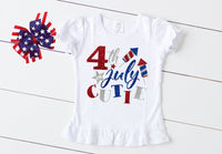 4th of July CUTIE, Kids 4th of July Shirt, Little Girls 4th of July Shirt, Sparklers, USA, Sparkle 4th shirt