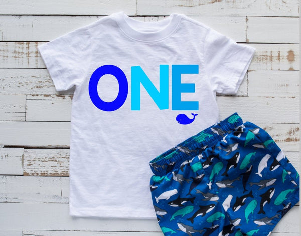 ONE Birthday Shirt, Whale Birthday, Fish Birthday, First Birthday Shirt O'Fishally ONE, Boys First Birthday Shirt