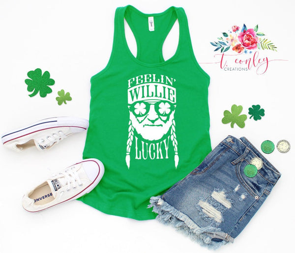 Feelin' Willie Lucky St.Patricks Day Shirt, Funny St. Patricks Day Shirt, Unisex St. Patricks Day Shirt