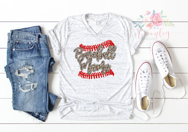 Baseballl Mom, Cheetah Baseball Mom Shirt, Leopard Baseball Mom Shirt, Softball Mom Shirt