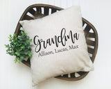 Grandma Pillow, Mothers Day Pillow personalized, Grand kids pillow