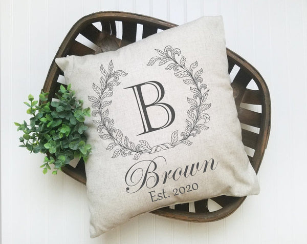 Wedding Pillow, Custom Family Name Pillow, Housewarming Gift