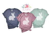 Easter Shirt for Her, Women's Easter Shirt, Happy Easter Bunny, Floral Bunny