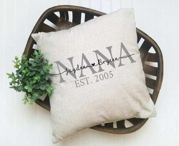 NANA Pillow, Mothers Day Pillow personalized, Grandma Pillow