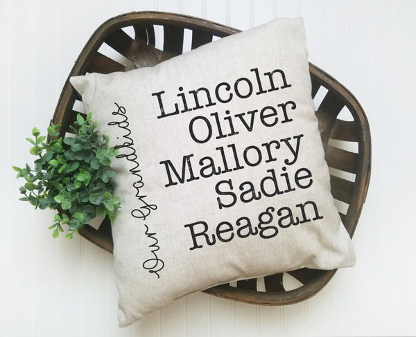 Grandma Pillow, Mothers Day Pillow personalized, Our Grand kids pillow