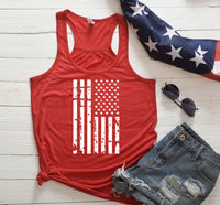 Distressed American Flag, God Bless America,4th of July Tank, Independence Day Shirt, Fourth of July Shirt for Her, Womens 4th of July Tank