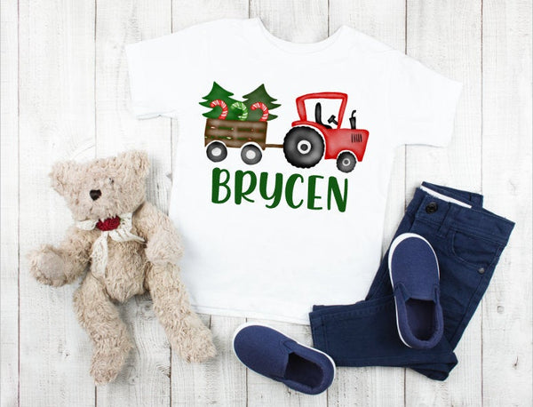 Christmas Truck, Boys Christmas Shirt, Red Christmas Truck Shirt