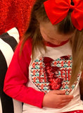 Flip Sequin Valentines Shirt, Gnome Valentine Shirt, Sequin Heart shirt, Girls Valentine Shirt