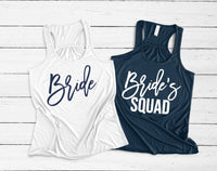 Brides Squad, Bridesmaid Shirts, Bachelorette Party shirts, Bridal Party Shirts, Getting Ready Tank