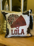 Personalized Sequin CHEER pillow, Cheerleader Pillow, Personalized Cheer Gift